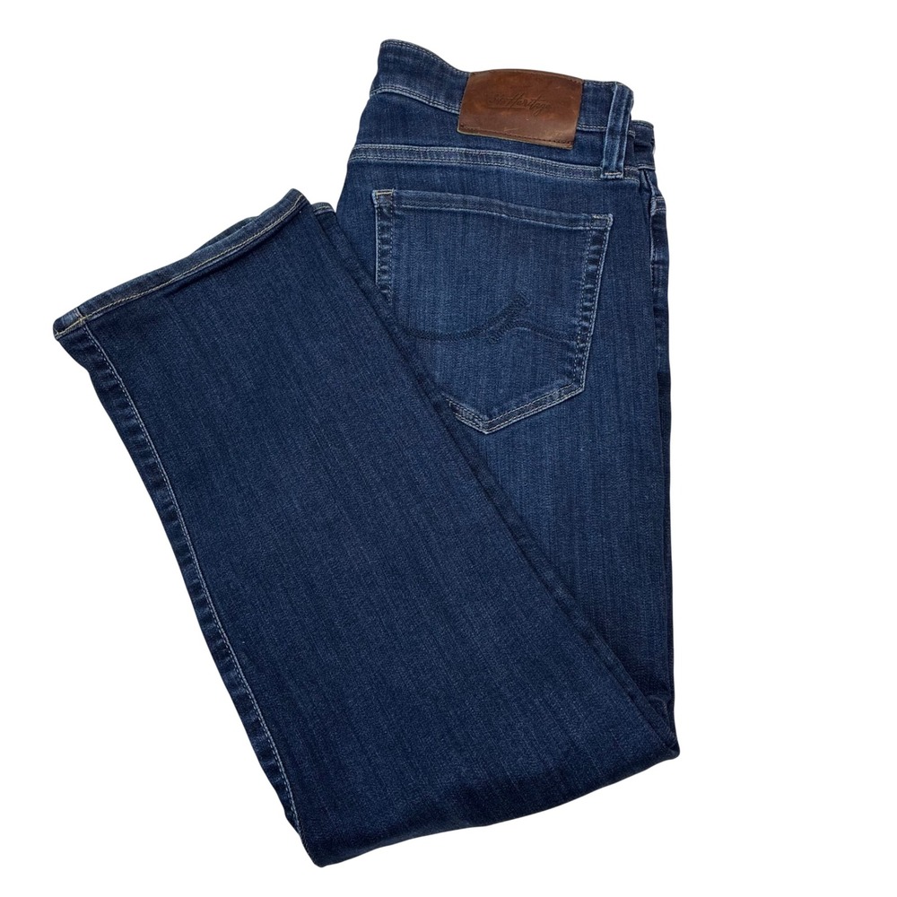 34 Heritage Courage Jeans Mens 34 Dark Indigo Straight Leg Mid-Rise Denim Pants